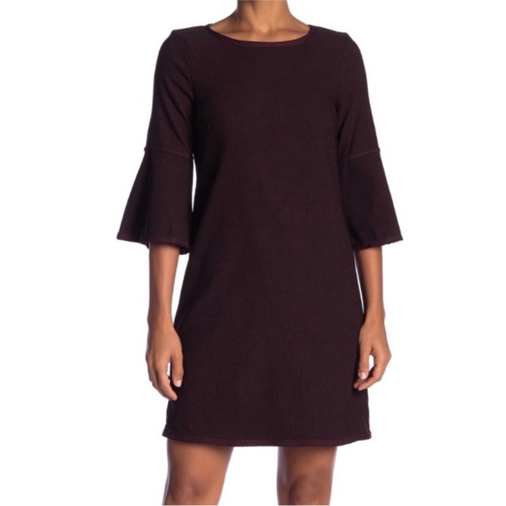 Max Studio 3/4 Bell Sleeve Shift Dress